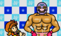 Wrestler dressed as Wario-Man in Ringside (Wario...Where? 2: The Sequel)