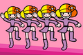 Artwork of the squadmates for Marcher from Rhythm Tengoku (Arcade)