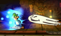 Luigi being attacked by a Sneaky Spirit in Super Smash Bros. for Nintendo 3DS