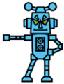 Sprite of a ROBO M resembling Mike in Wario...Where? from Rhythm Heaven Megamix